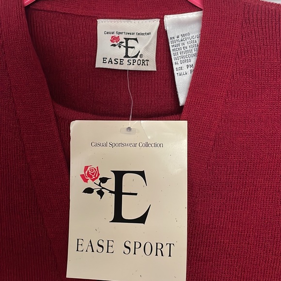 Long sleeve red sweater dress by Ease Sport size PM w/ built in coverlet NWT - Picture 3 of 6